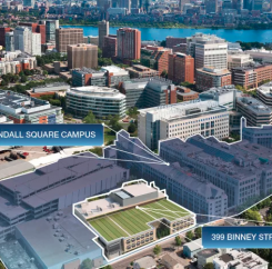 Skyview rendering, highlighting 399 Binney St.