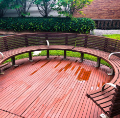 Circular deck and bench