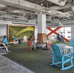 Lounge area with live green wall