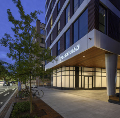 Front entrance at night