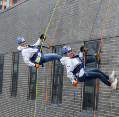 Natasha and Jillian were the first 2 in our group to belay