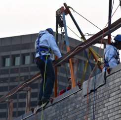 Anthony preparing to go over the edge!