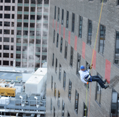 Anthony Warren belaying 200ft.