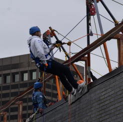 Dan going over the edge!
